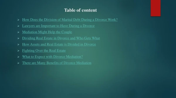 How Does the Division of Marital Debt During a Divorce Work?