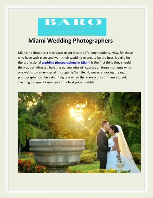 Miami Wedding Photographers