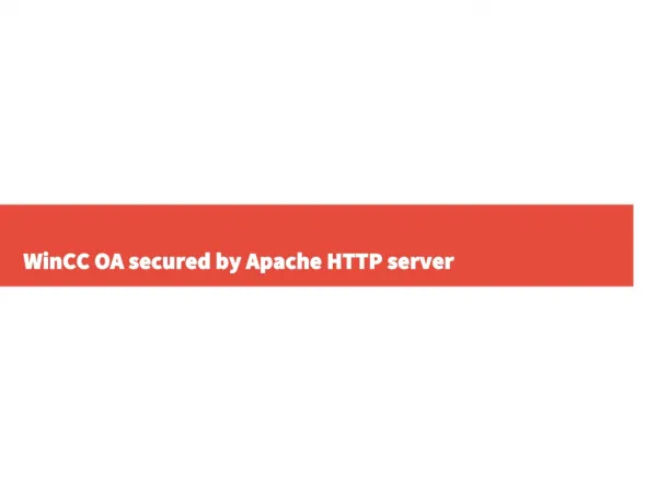 WinCC OA secured by Apache HTTP server