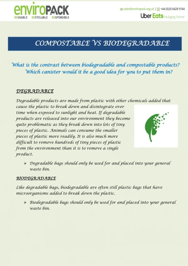 Compostable vs Biodegradable