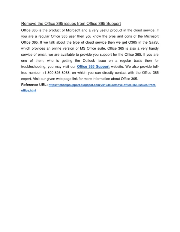 Remove the Office 365 issues from Office 365 Support