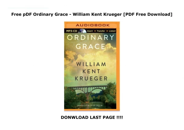 Free pDF Ordinary Grace - William Kent Krueger [PDF Free Download]