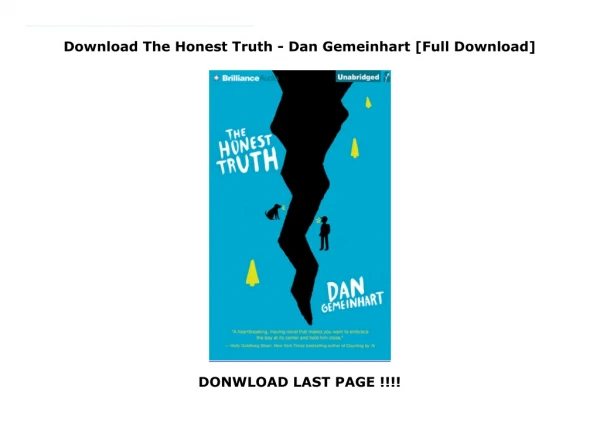 Download The Honest Truth - Dan Gemeinhart [Full Download]