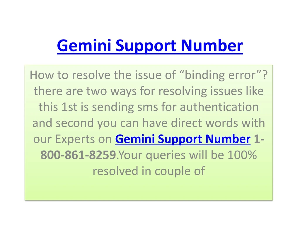 gemini support number