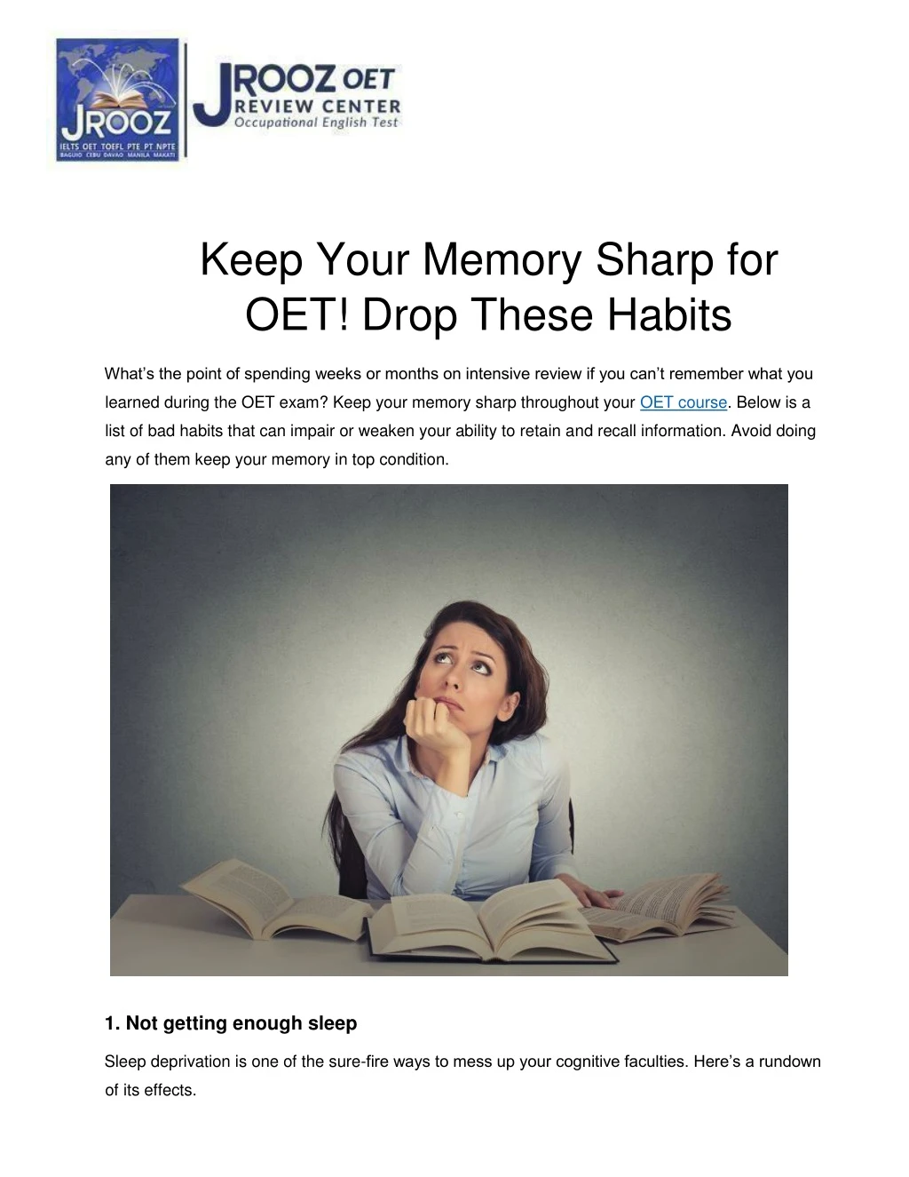keep your memory sharp for oet drop these habits