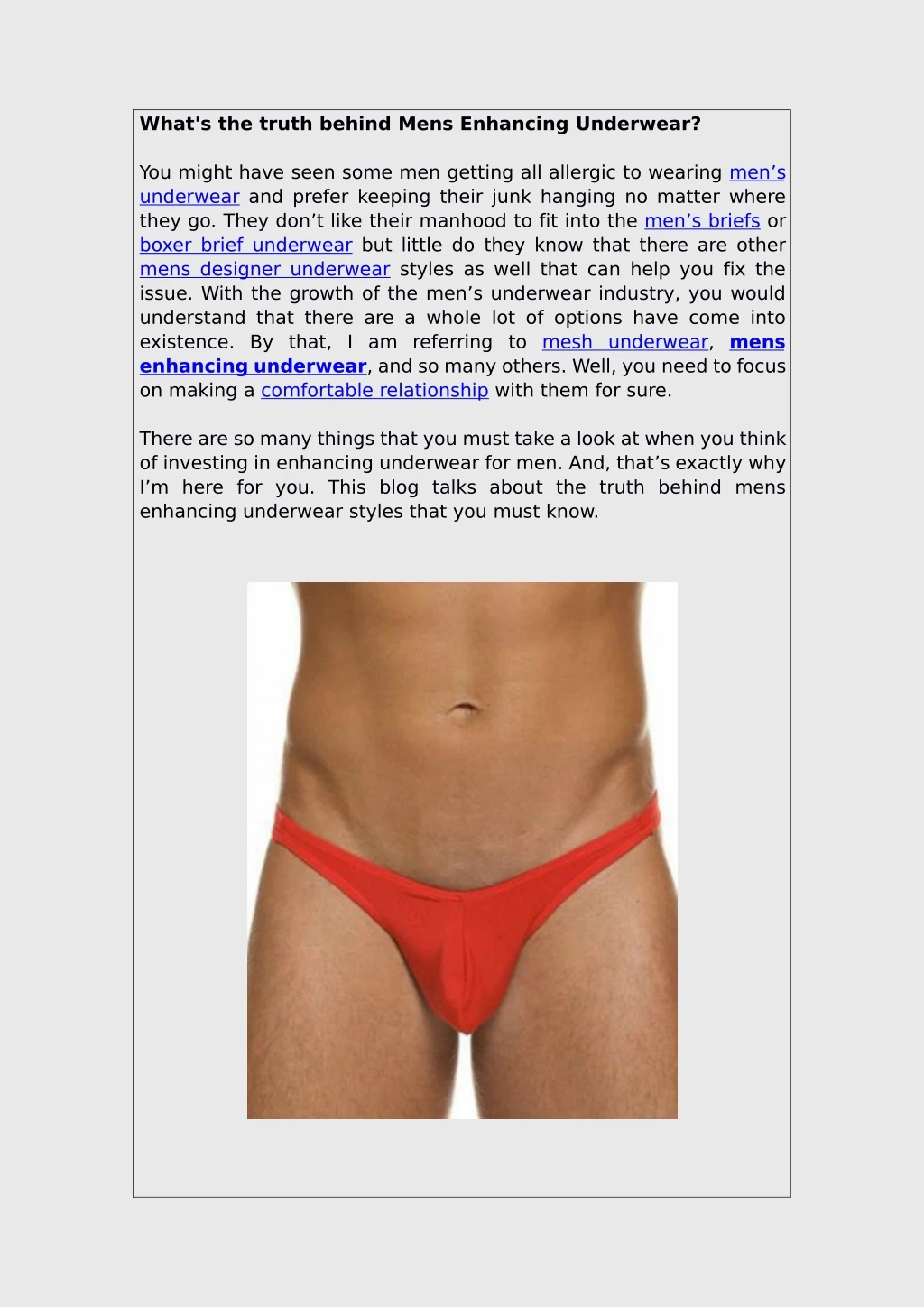 what s the truth behind mens enhancing underwear