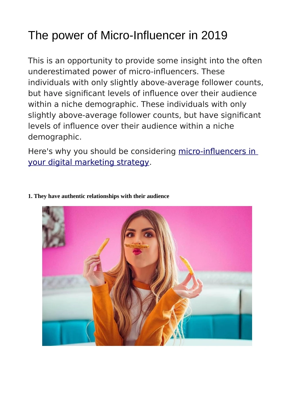 the power of micro influencer in 2019