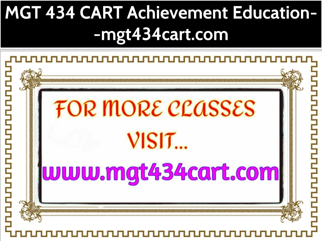 mgt 434 cart achievement education mgt434cart com