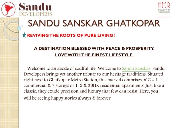 Sandu Sanskar New Project in Ghatkoper West, Price - Location map