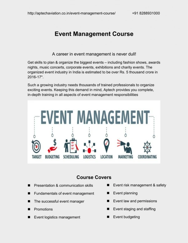 Event management course in Chandigarh