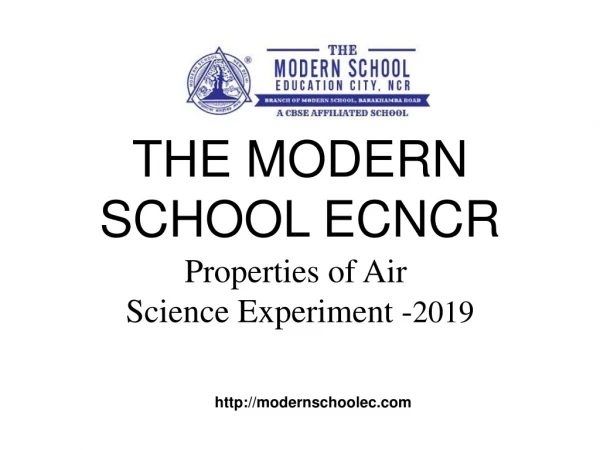 The Modern School ECNCR properties of air, science experiment-2019