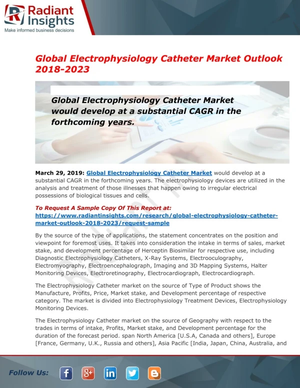 Electrophysiology Catheter Market Development Opportunities From 2018-2023 By Key Regions & Key Vendors| APT Medical,Bei