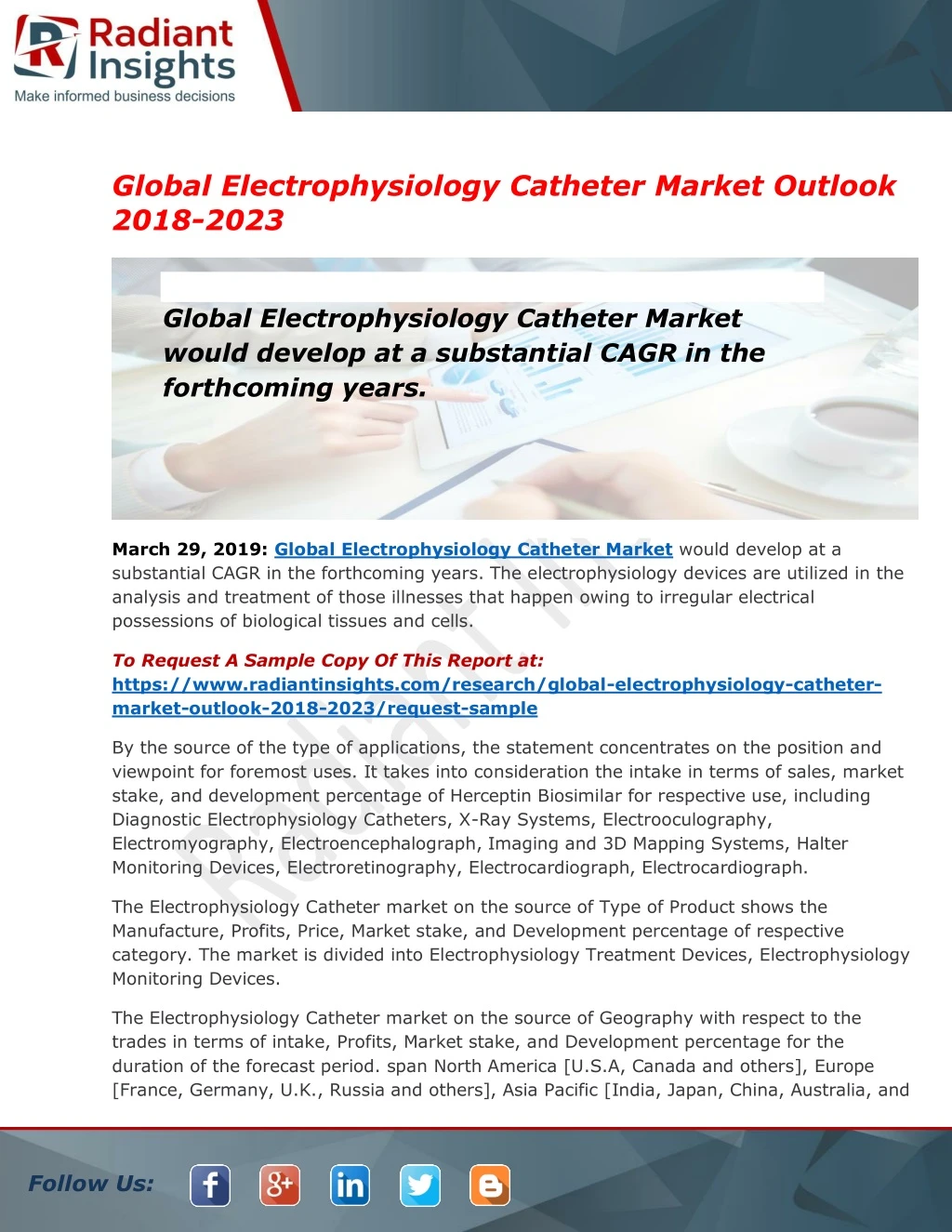 global electrophysiology catheter market outlook