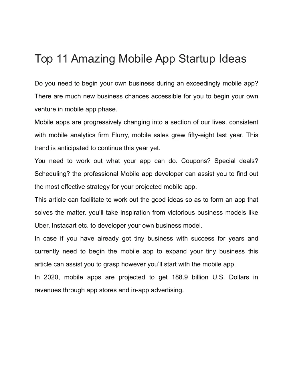 top 11 amazing mobile app startup ideas
