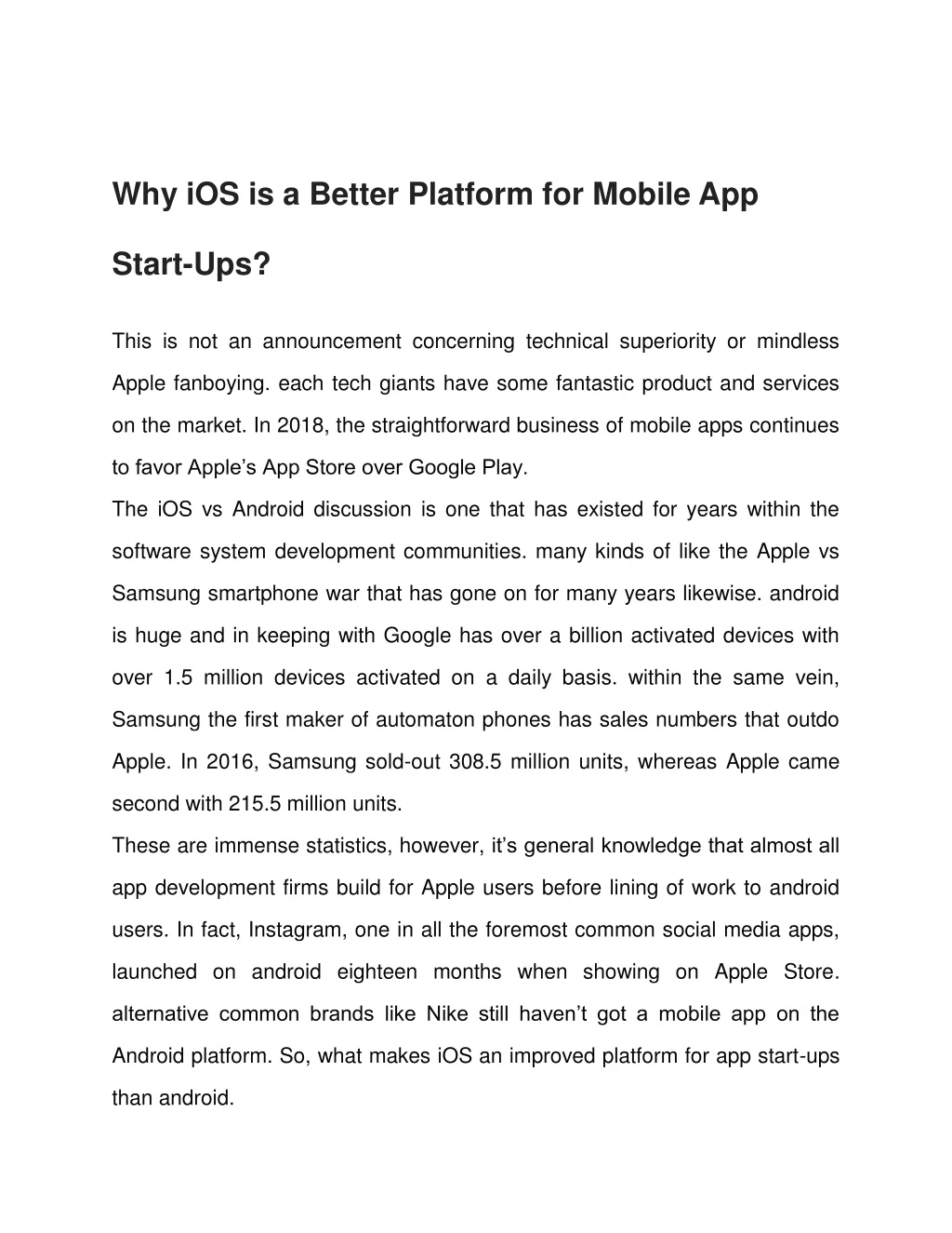 why ios is a better platform for mobile app