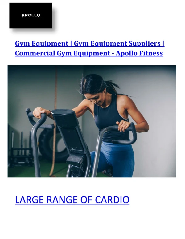 Gym Equipment | Gym Equipment Suppliers | Commercial Gym Equipment - Apollo Fitness