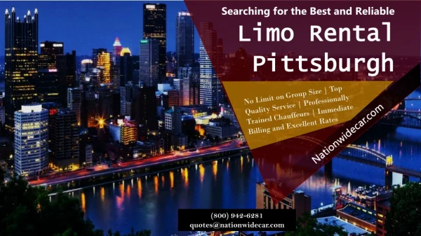 Searching for the Best and Reliable Limo Rentals Pittsburgh