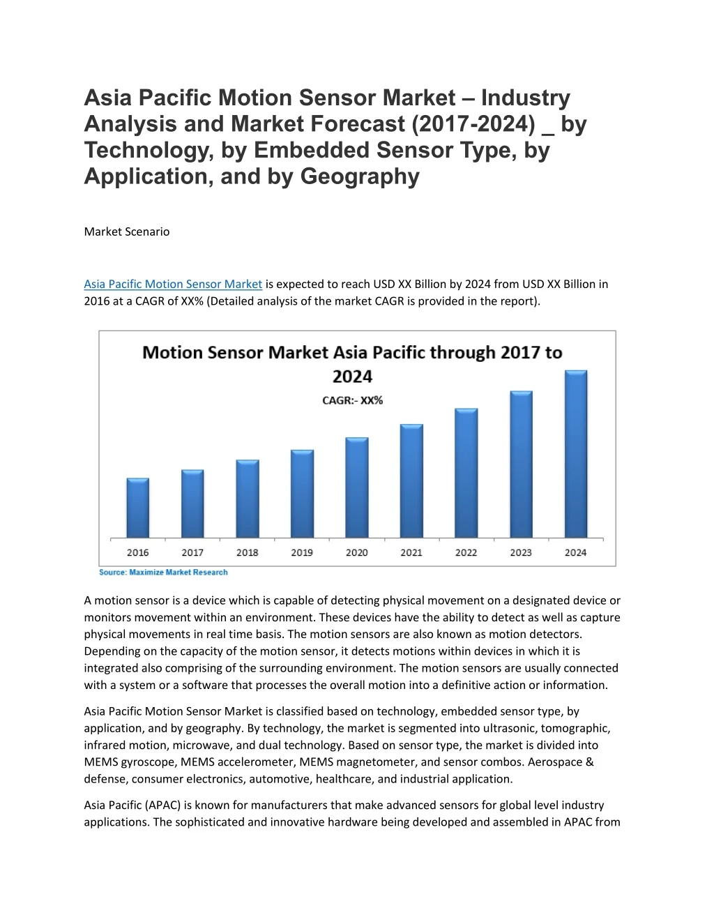 asia pacific motion sensor market industry