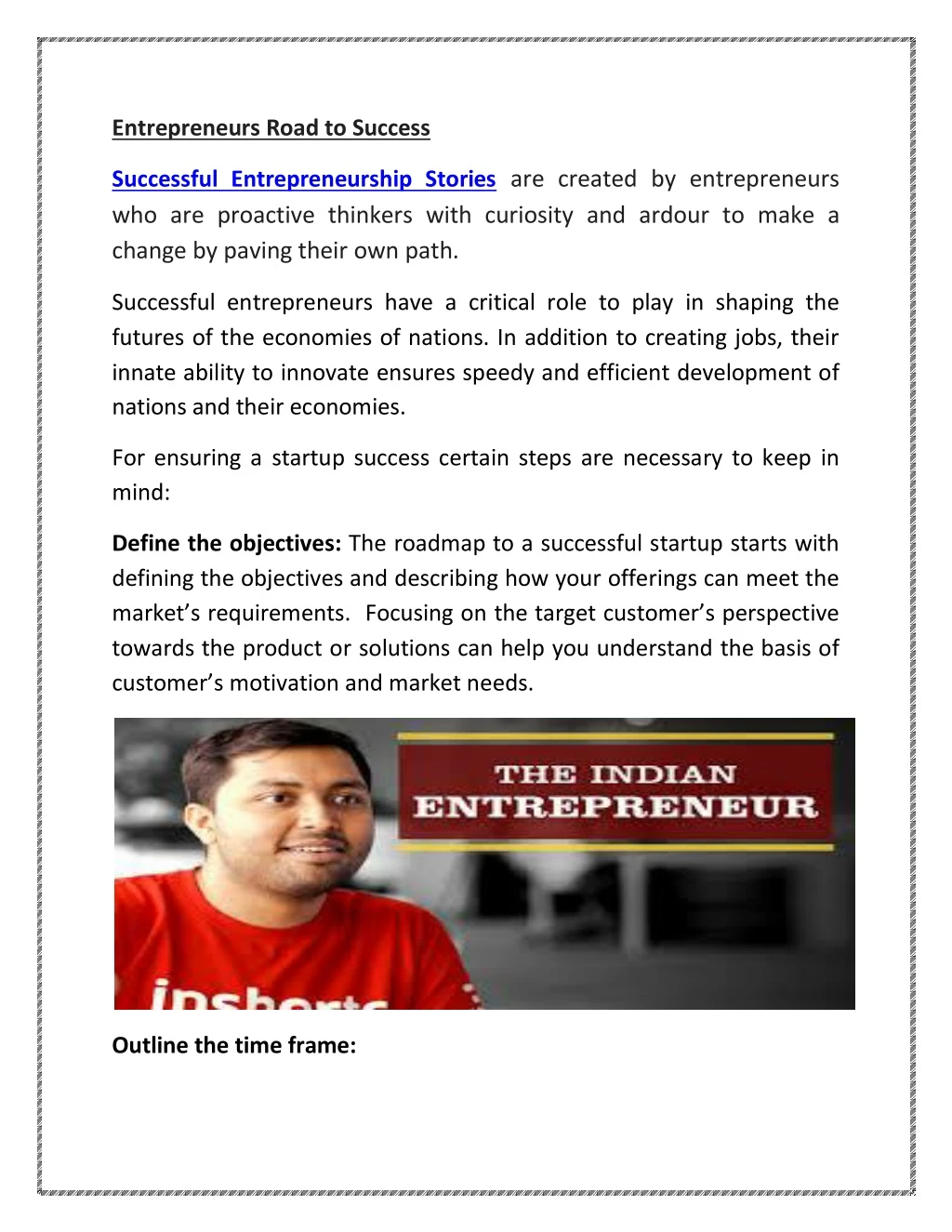entrepreneurs road to success