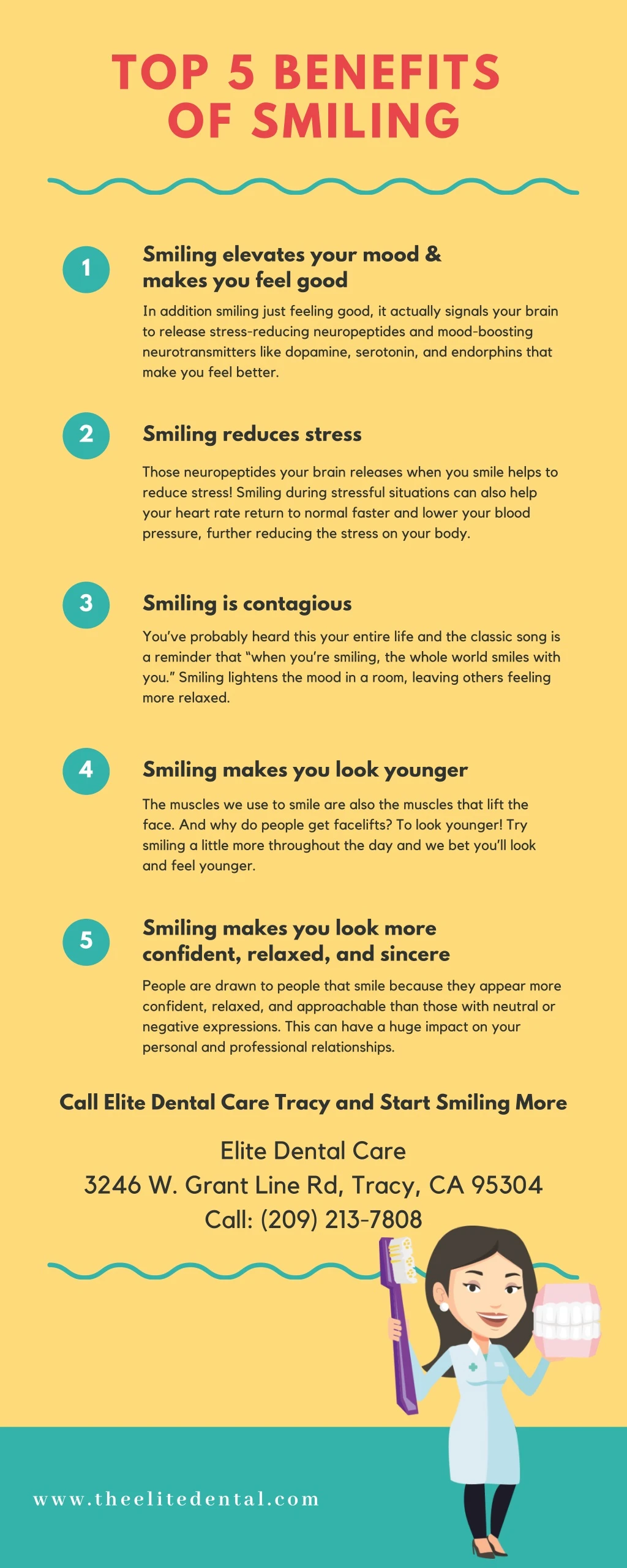 top 5 benefits of smiling