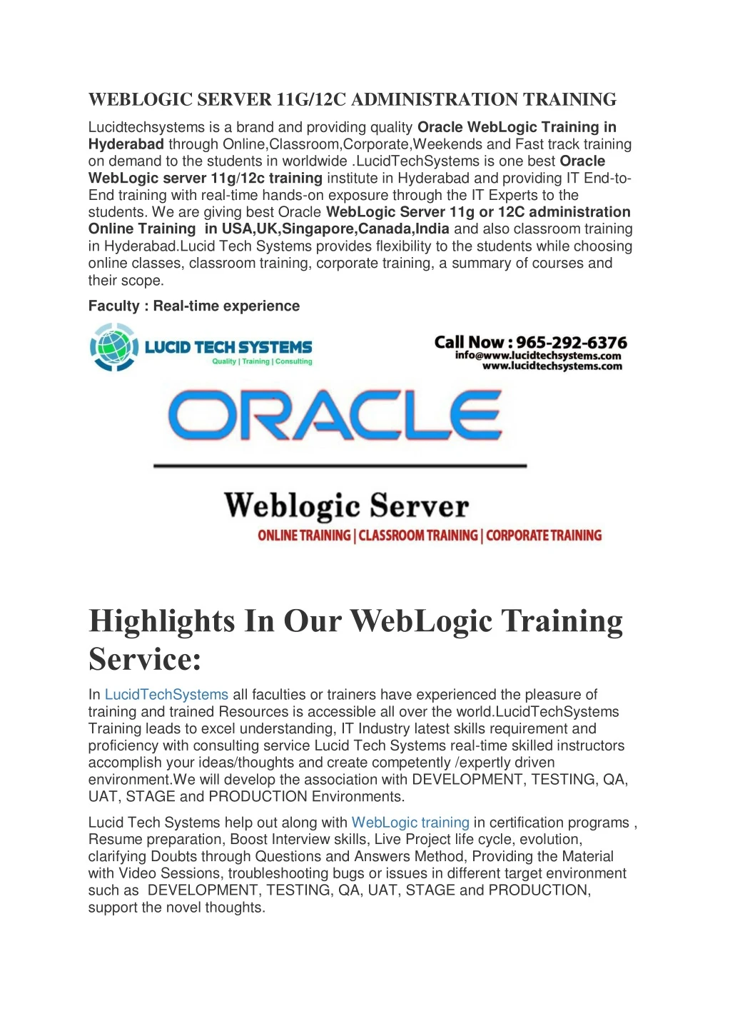 weblogic server 11g 12c administration training