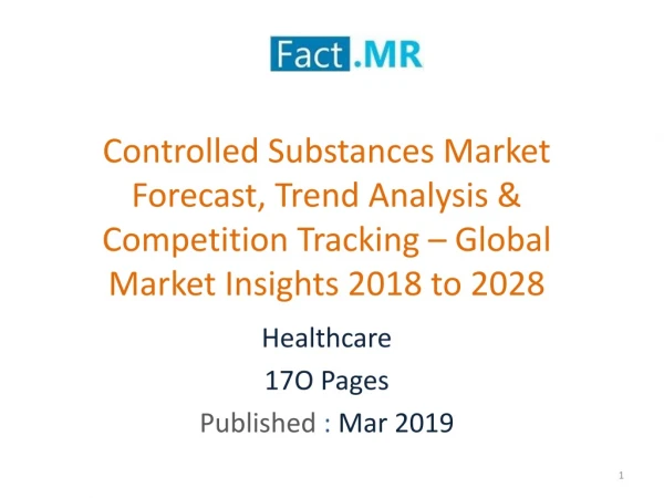 Controlled Substances Market ,Competition Landscape – Key Market Insights 2018 to 2028