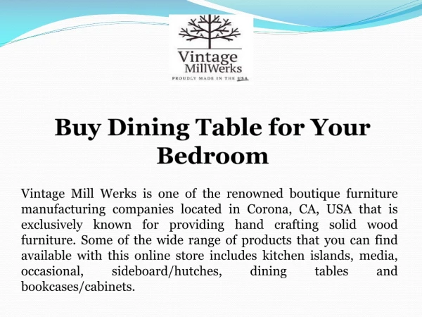 Buy Dining Table for Your Bedroom