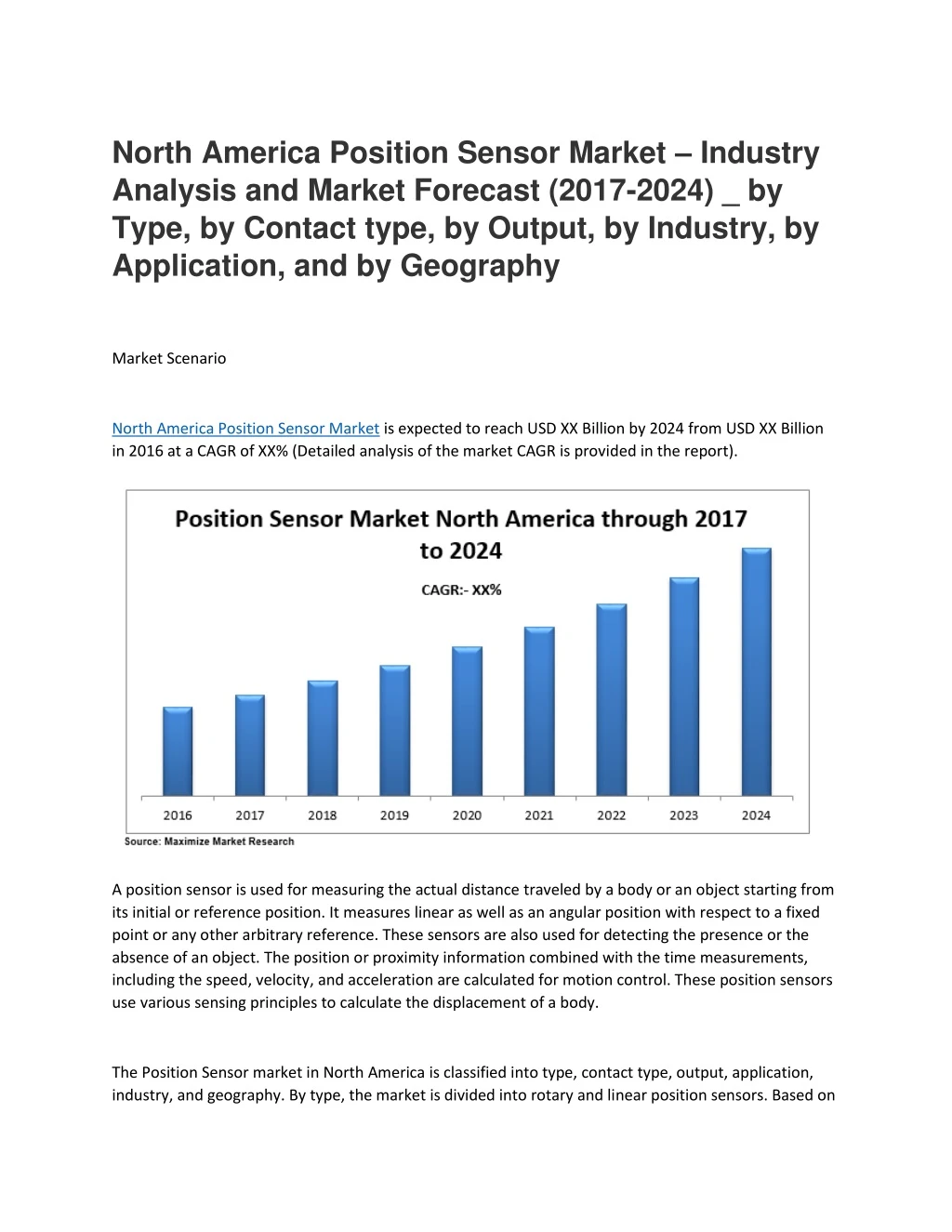 north america position sensor market industry