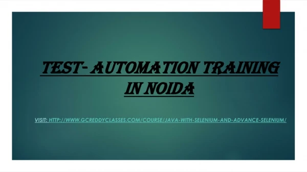 Test- Automation Training in Noida
