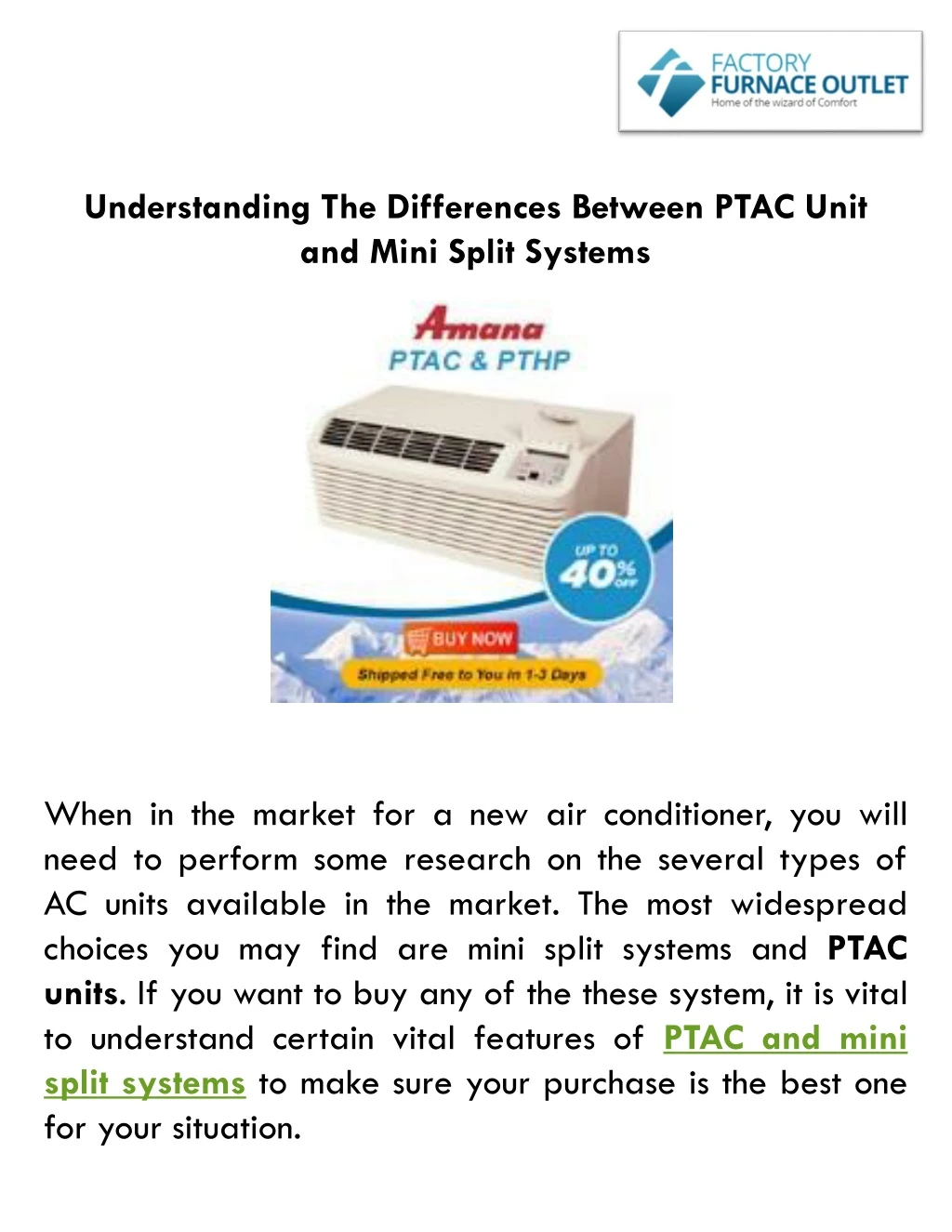 understanding the differences between ptac unit