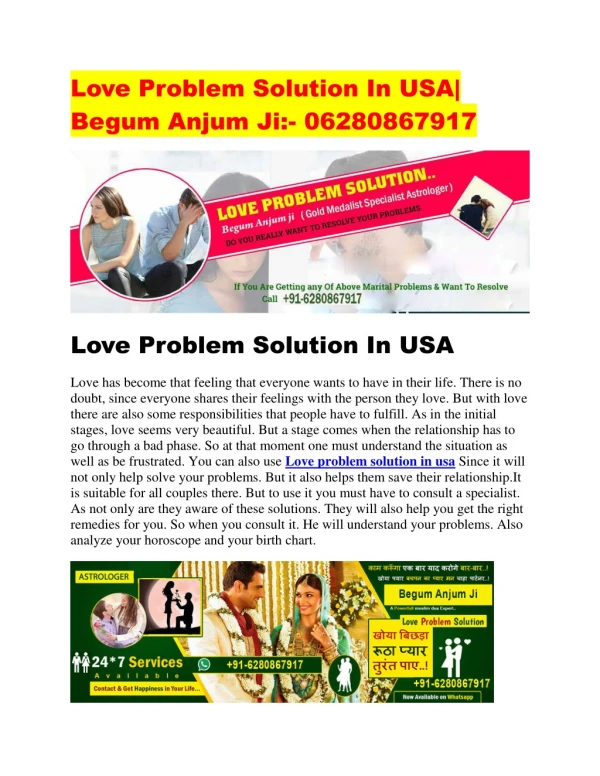 Love problem solution in usa