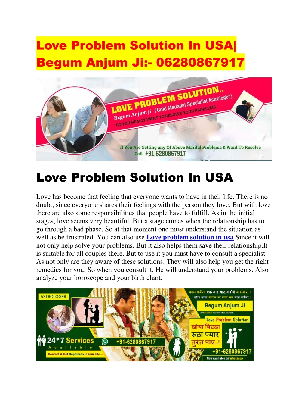 love problem solution in usa begum anjum