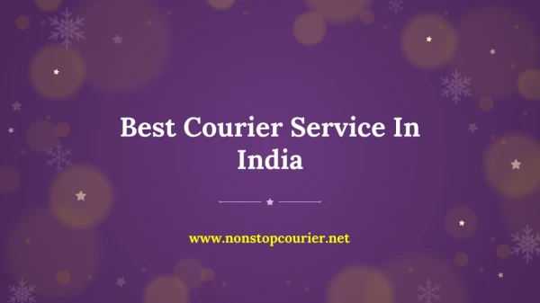 Best Courier Service In India