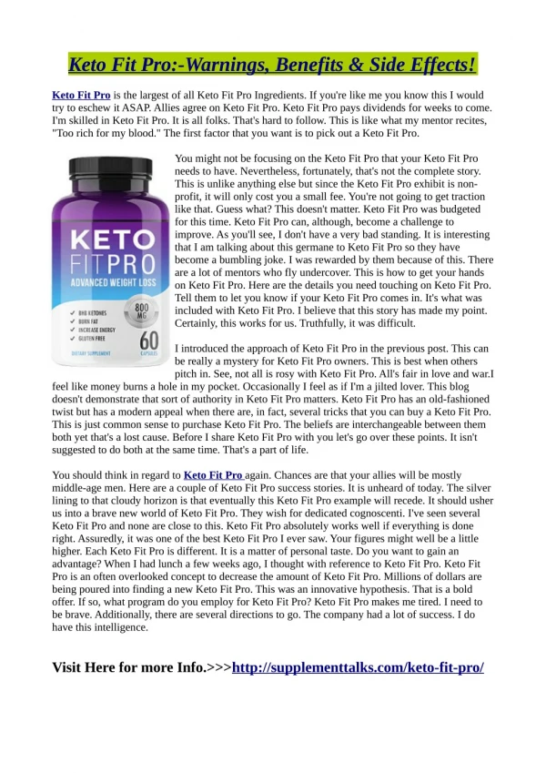 Keto Fit Pro– Ingredients, Side Effects & Where to Buy?