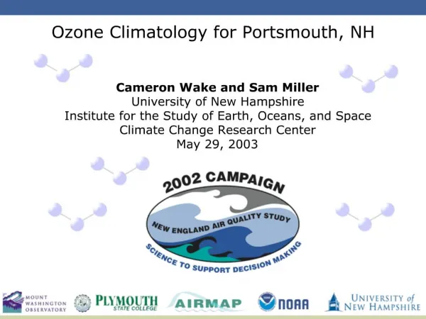 Ozone Climatology for Portsmouth, NH