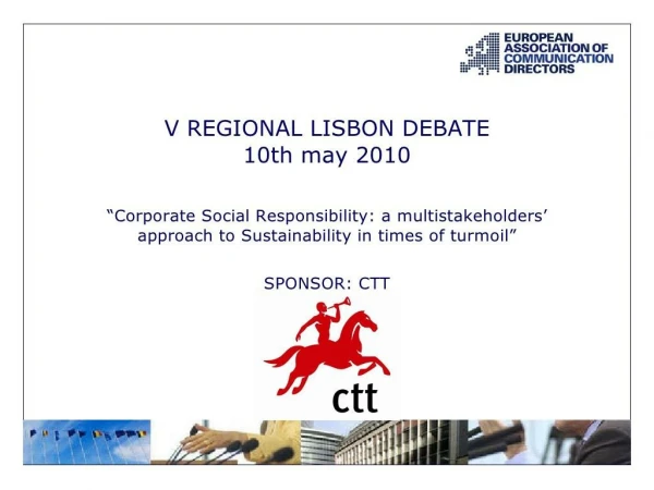 EACD V Regional Lisbon Debate May Evaluation 2010