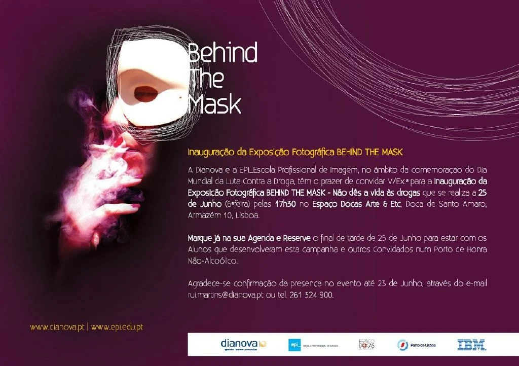 convite inauguracao campanha behind the mask 2010