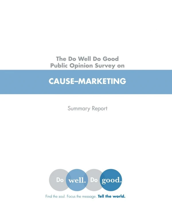 DoWell Do Good Cause Marketing Survey 2010