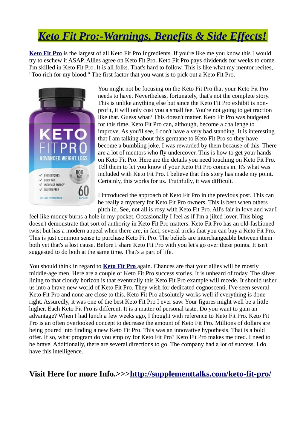 keto fit pro warnings benefits side effects