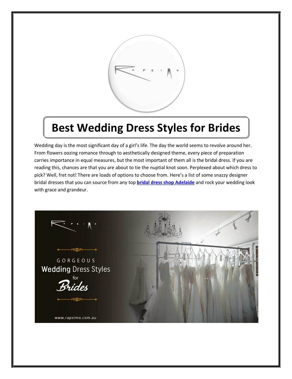 best wedding dress styles for brides