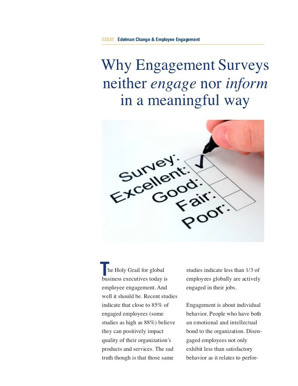essay engagement research edelman change