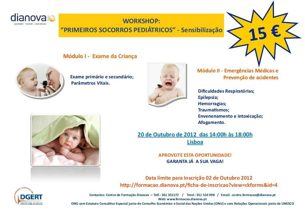 curso primeiros socorros pediatricos lisboa outubro 2012