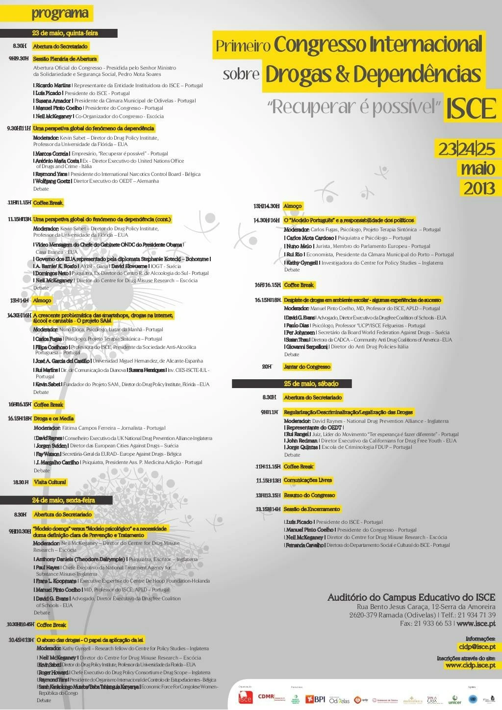 programa congresso isce 2013