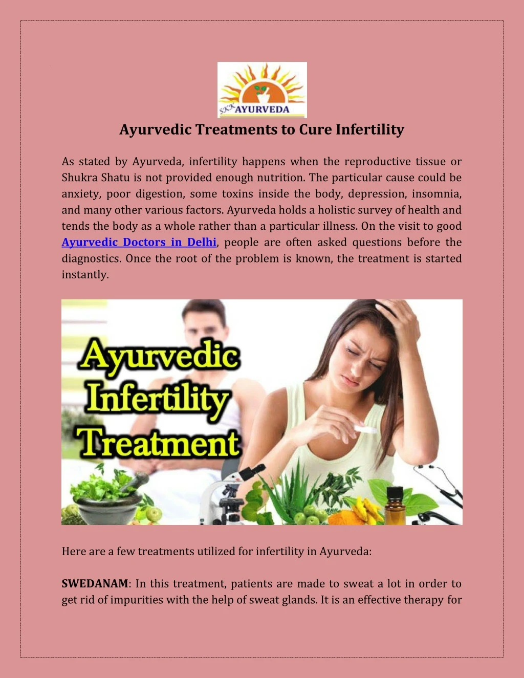 ayurvedic treatments to cure infertility