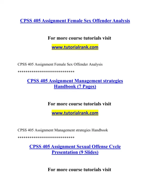 cpss 405assignment female sex offenderanalysis