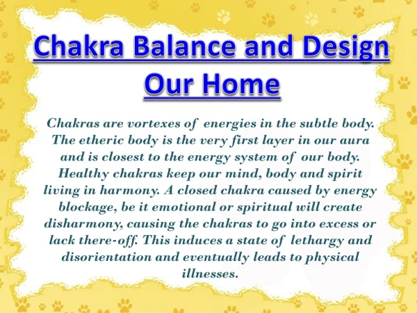 Chakra Balance and Design Our Home