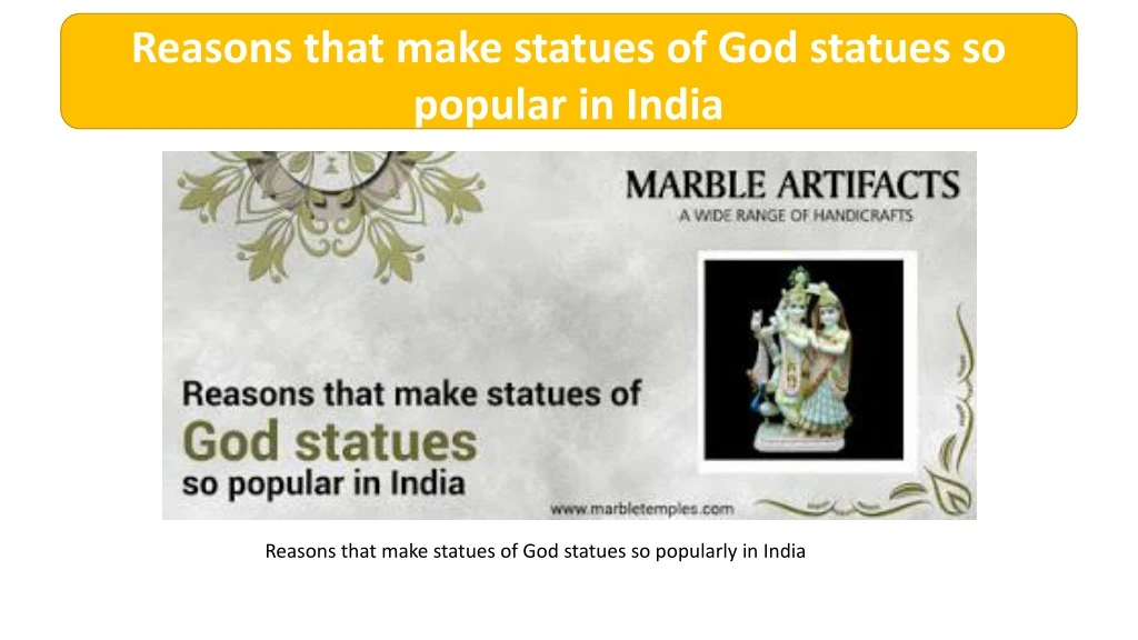 reasons that make statues of god statues