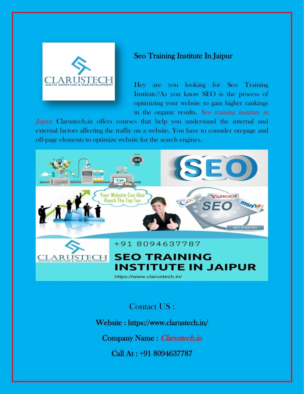 seo seo train trainin ing g in