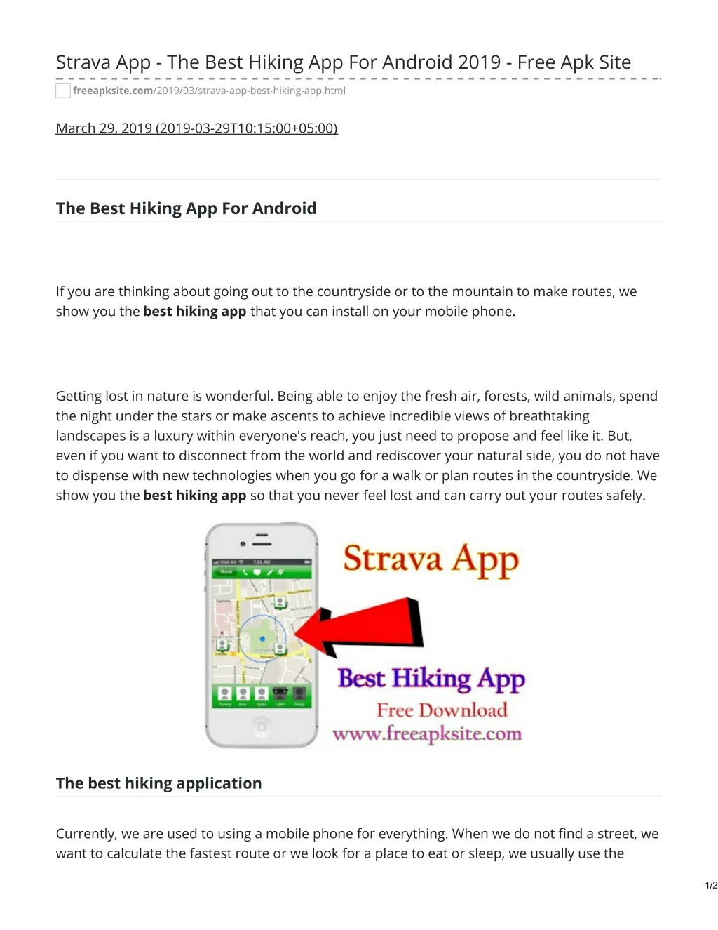 strava app the best hiking app for android 2019