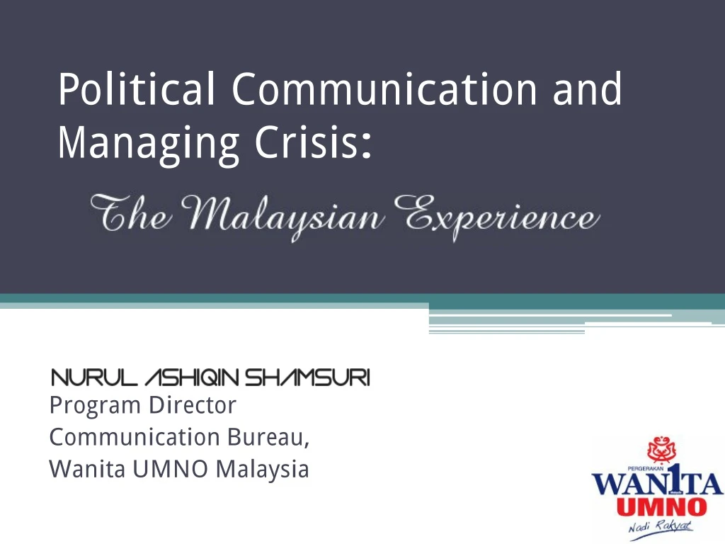 political communication and managing crisis